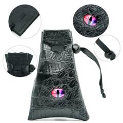 BLACK LEATHERETTE CHANGELING EYE DICE BAG